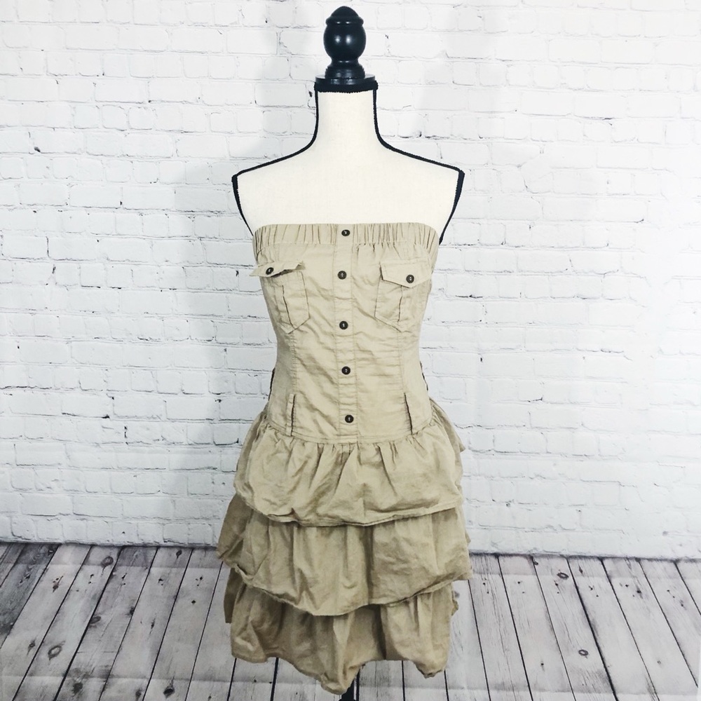 Body Central Strapless Tan Dress Size L